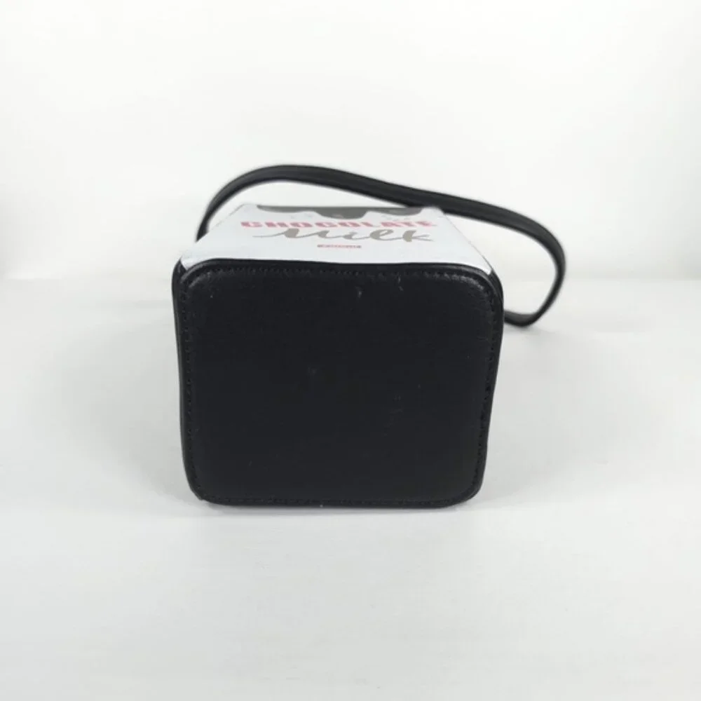 NEW CHOCOLATE MILK Carton Adjustable Strap‎ FAUX LEATHER CROSSBODY PURSE